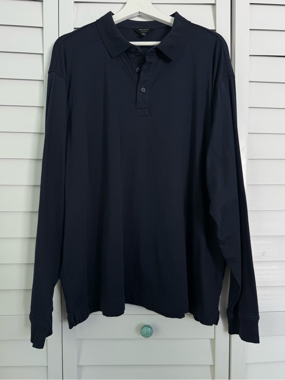 Banana Republic Luxe long sleeve polo shirt :: Men’s XXL